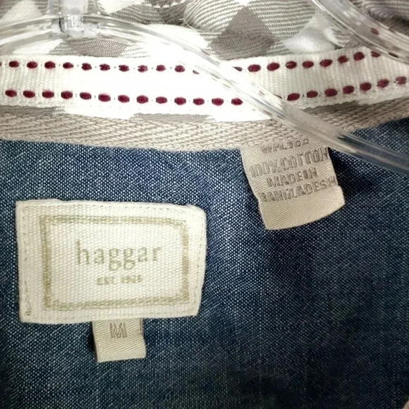 HAGGER 100% Cotton Button down Size Medium - Picture 6 of 7